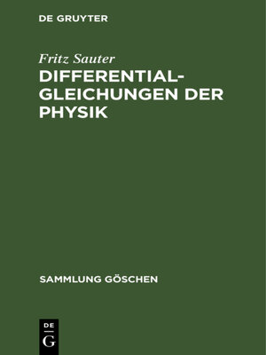 cover image of Differentialgleichungen der Physik